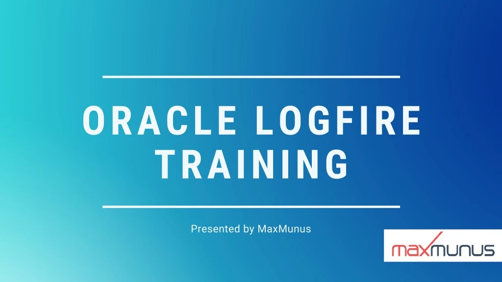 oracle logfire training