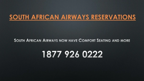 South African Airways now have Comfort Seating and more