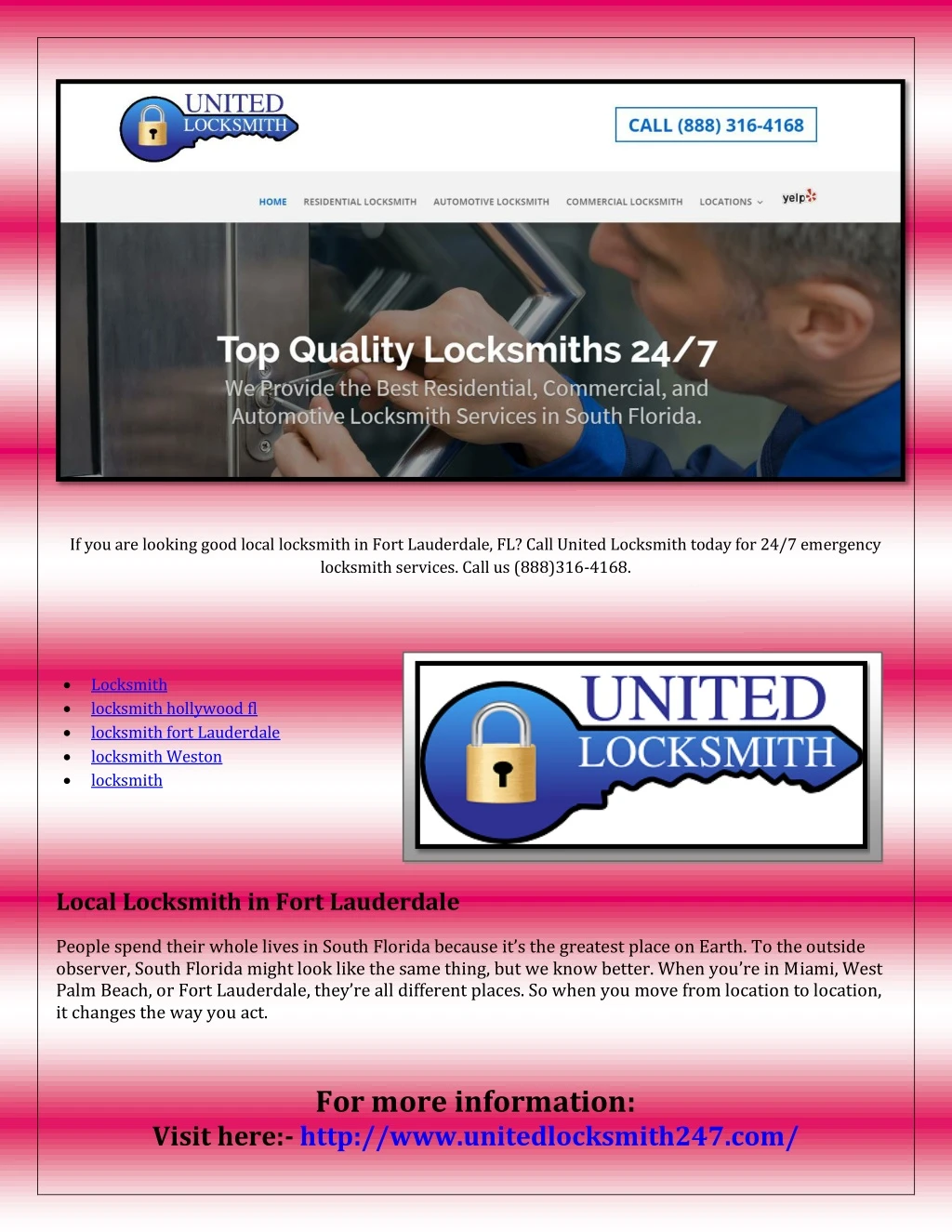 if you are looking good local locksmith in fort