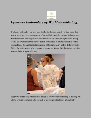 Eyebrows Embroidery by Worldmicroblading. - slide 1