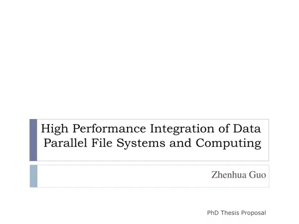 High Performance Integration of Data Parallel File Systems and Computing