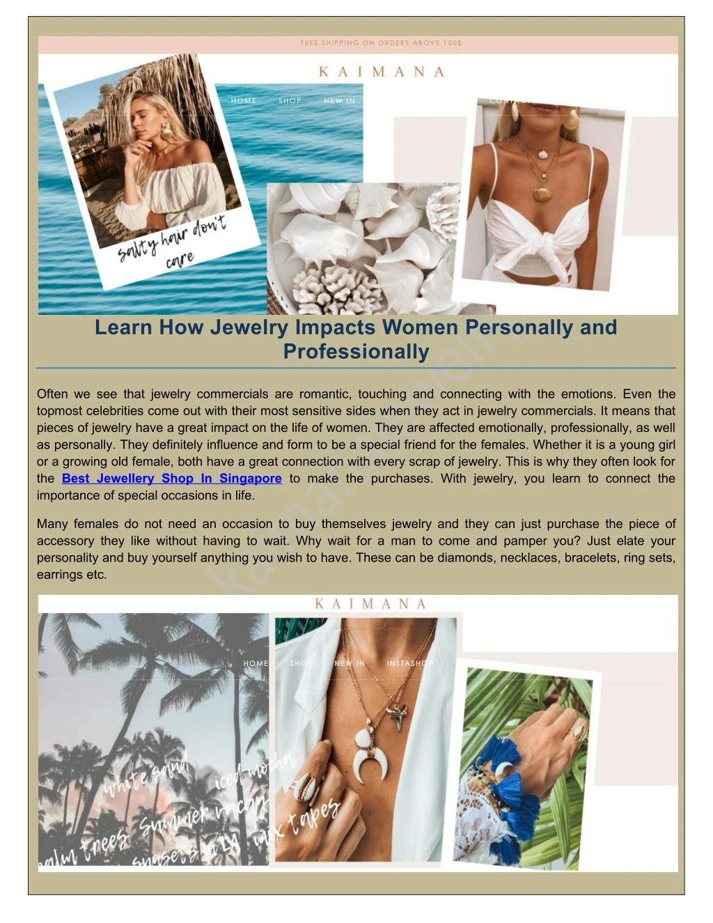 learn how jewelry impacts women personally