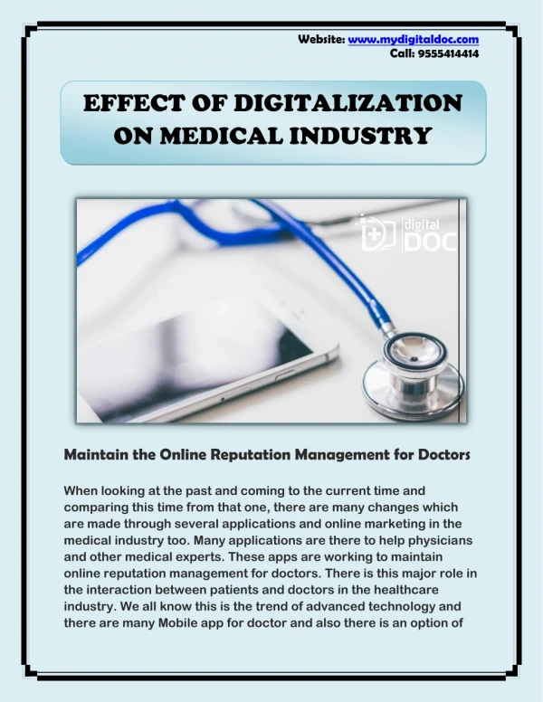 Maintain the Online Reputation Management for Doctors