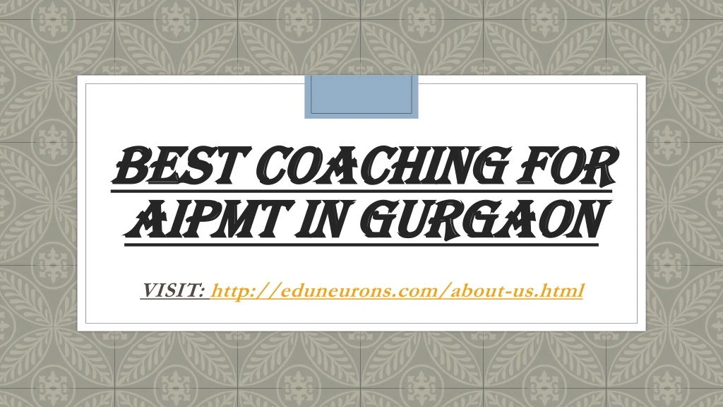 best coaching for aipmt in gurgaon