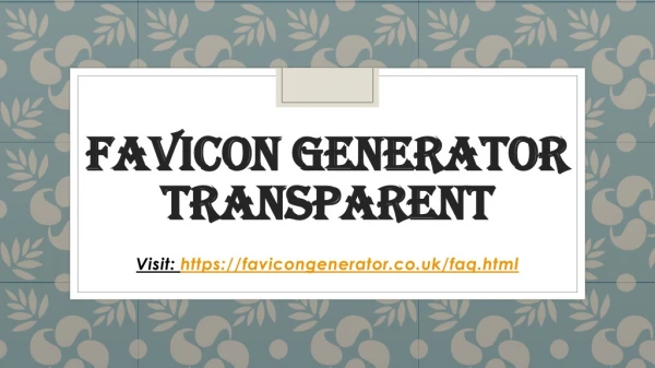 Favicon generator transparent