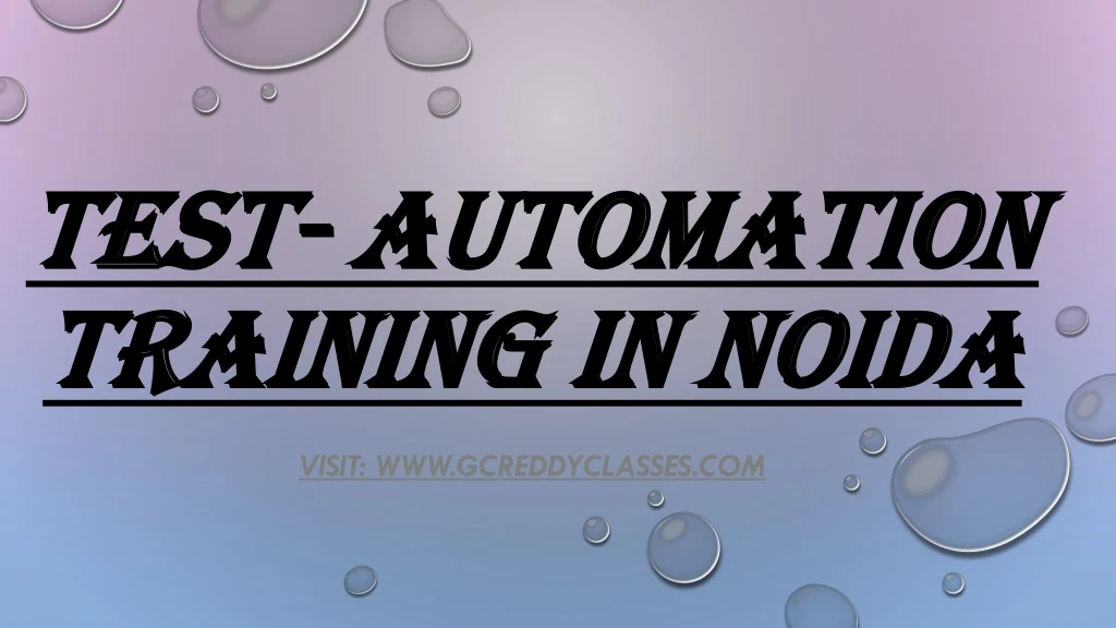 test automation training in noida