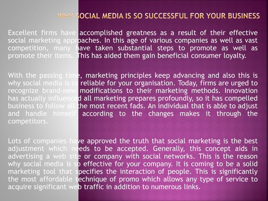 why social media is so successful for your business