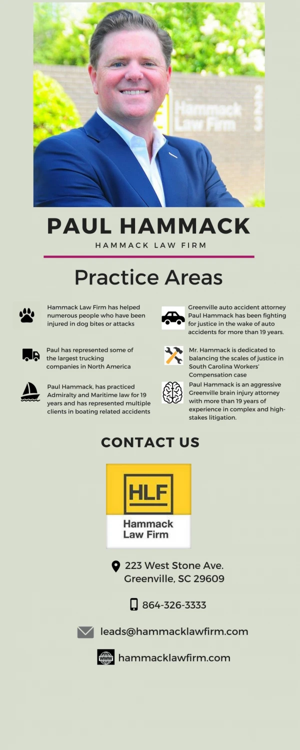 Personal Injury Lawyer Greenville SC - Paul Hammack