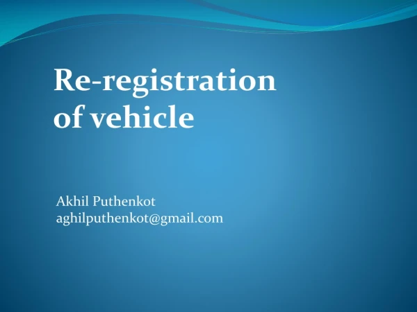 Re-Registration of Vehicle in Karnataka