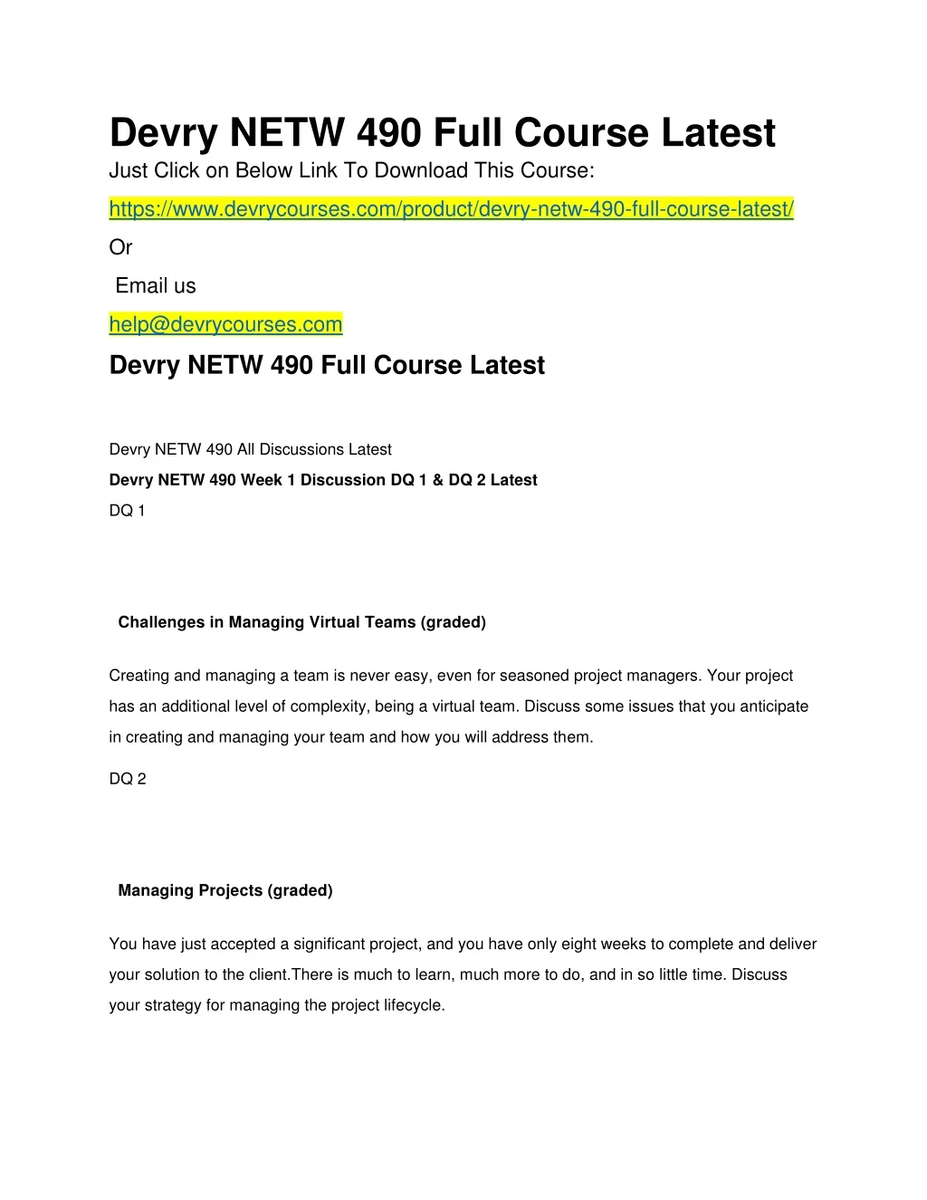 devry netw 490 full course latest just click