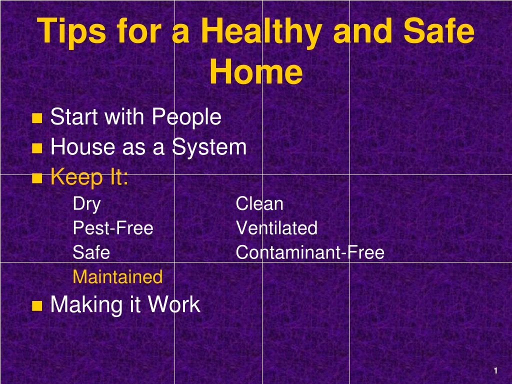 tips for a healthy and safe home
