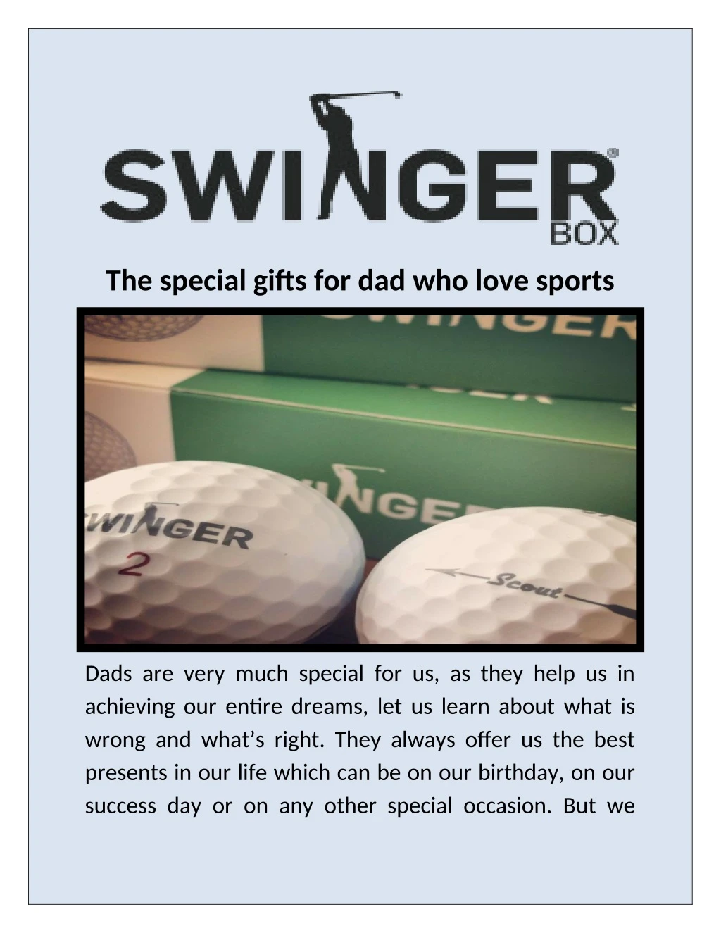 the special gifts for dad who love sports