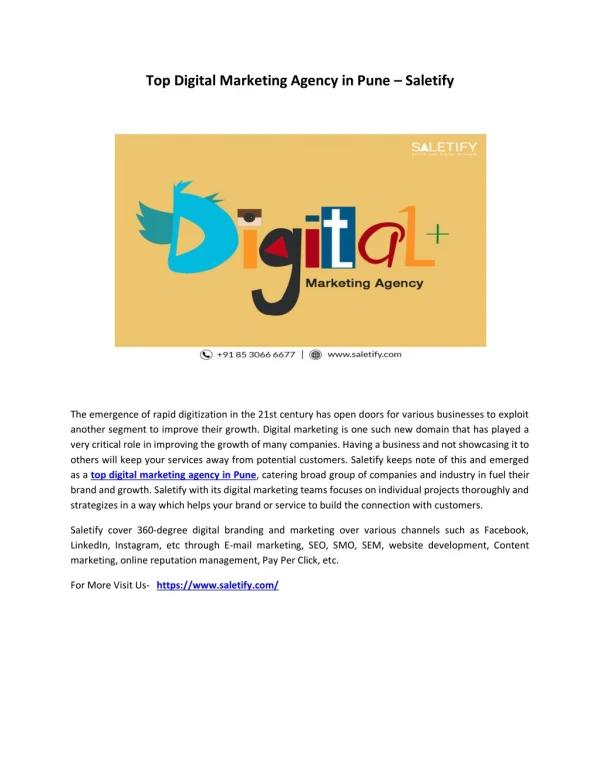 Digital Marketing Agency in Pune - Saletify