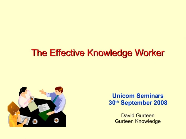 Effective Knowledge Worker Workshop