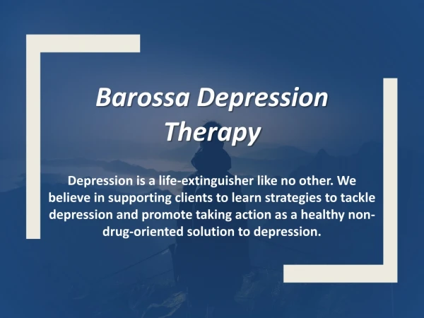 Barossa Depression Therapy-Barossa Strong