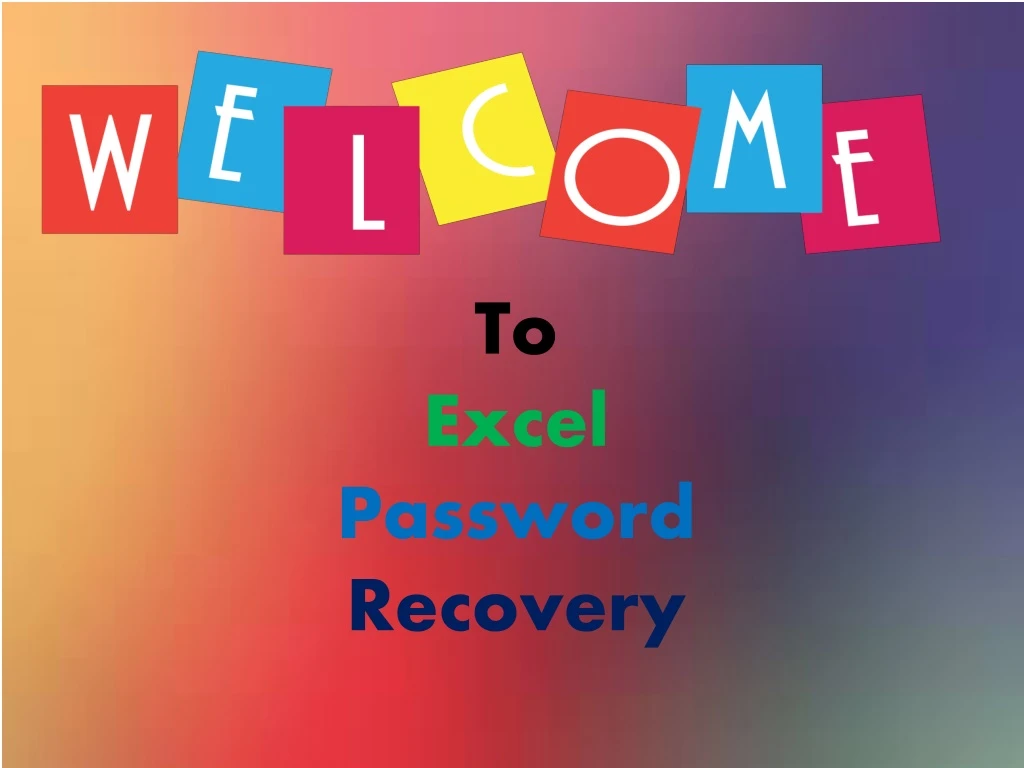 to excel password recovery