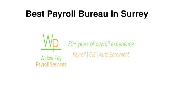 Best Payroll Bureau In Surrey