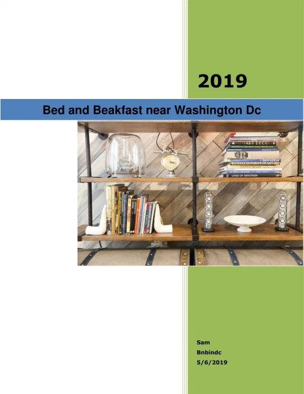 Bed and Beakfast near Washington Dc