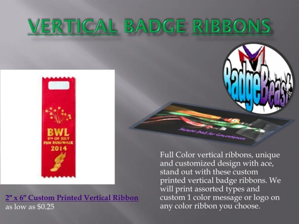 Vertical Badge Ribbons
