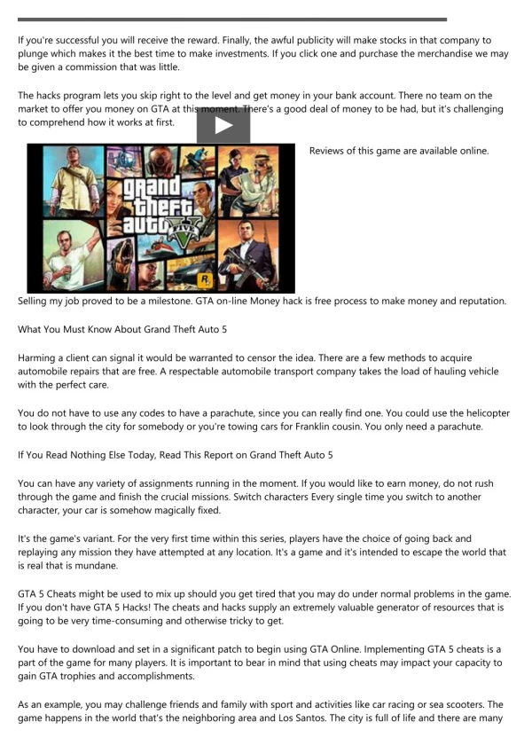 Top Grand Theft Auto 5 Secrets