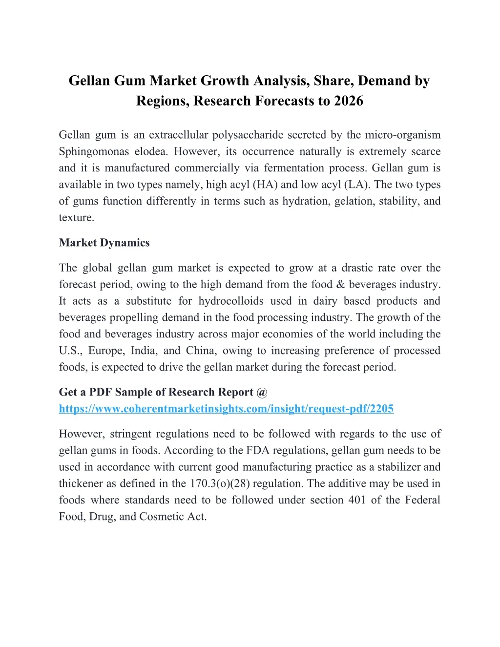gellan gum market growth analysis share demand