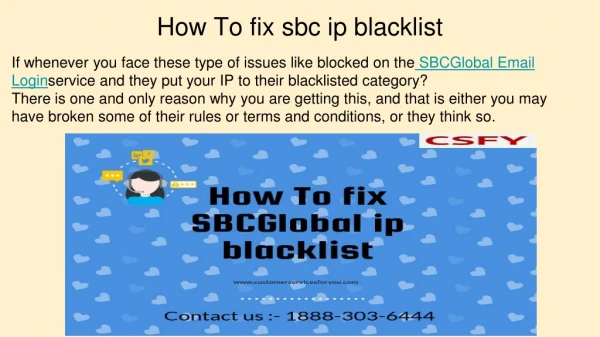 How To fix sbc ip blacklist