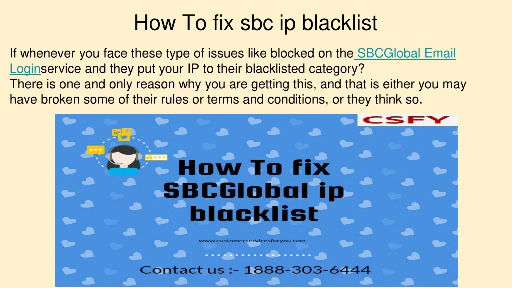 how to fix sbc ip blacklist