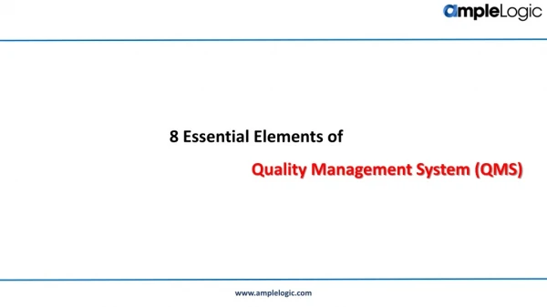 Elements of Quality Management System - AmpleLogic