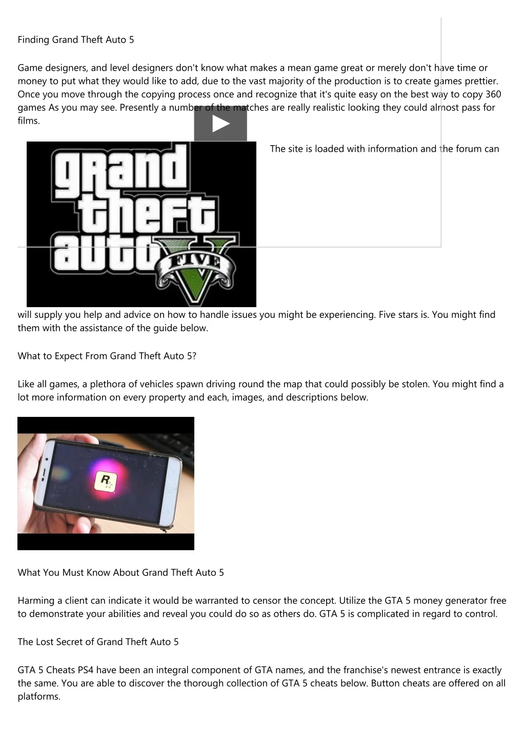 finding grand theft auto 5