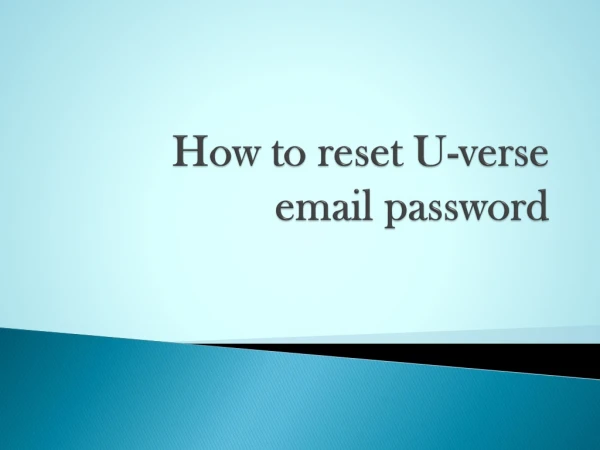 Reset U-verse email password