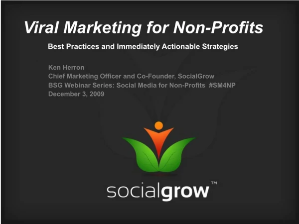 Viral Marketing For Non-Profits Best Practices And Immediately Actionable Strategies