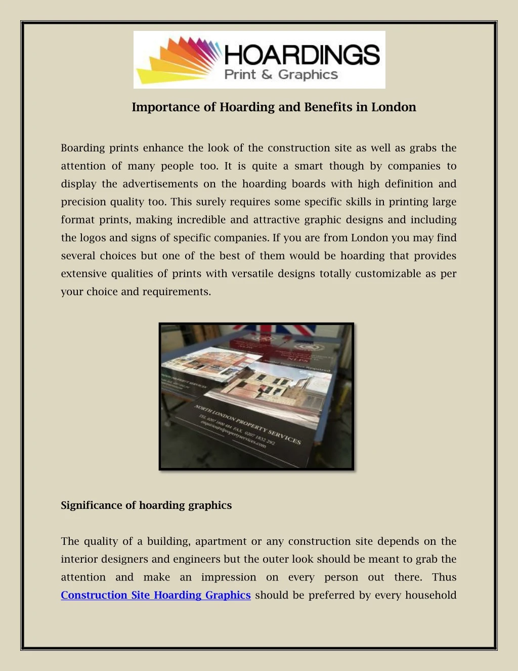 importance of hoarding and benefits in london