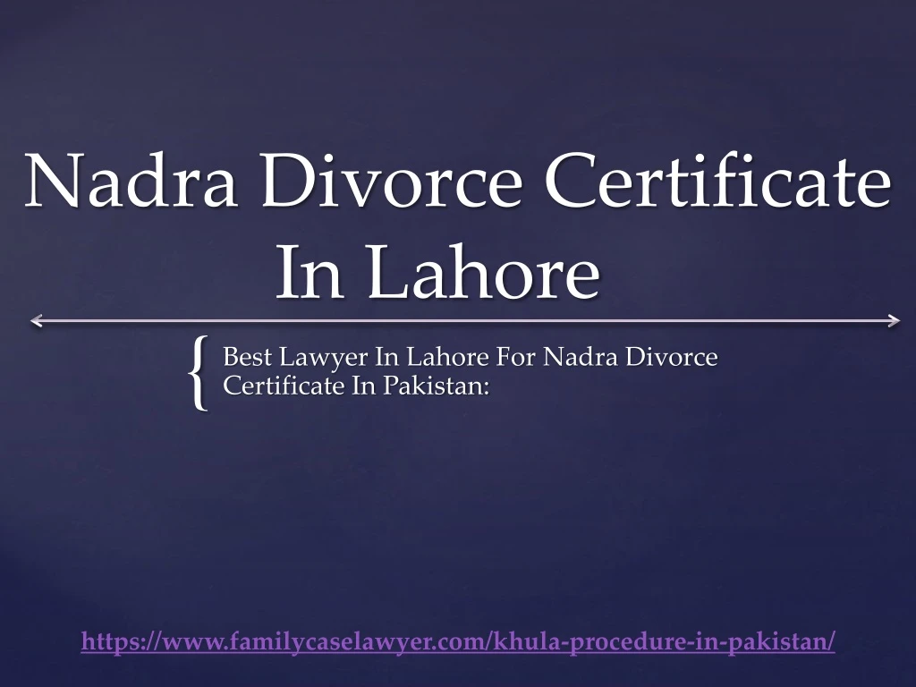nadra divorce certificate in lahore