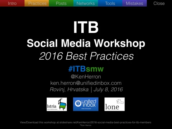2016 Social Media Best Practices for ITB