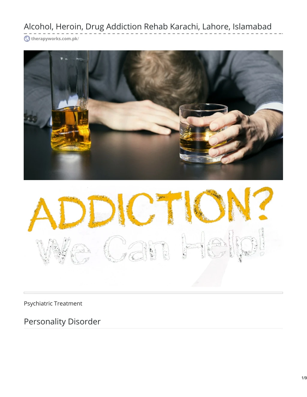 alcohol heroin drug addiction rehab karachi