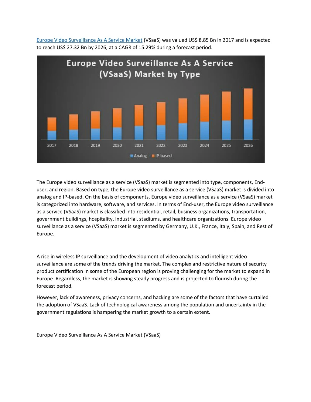 europe video surveillance as a service market