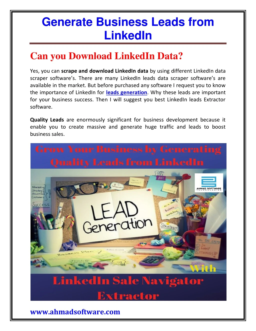 generate business leads from linkedin