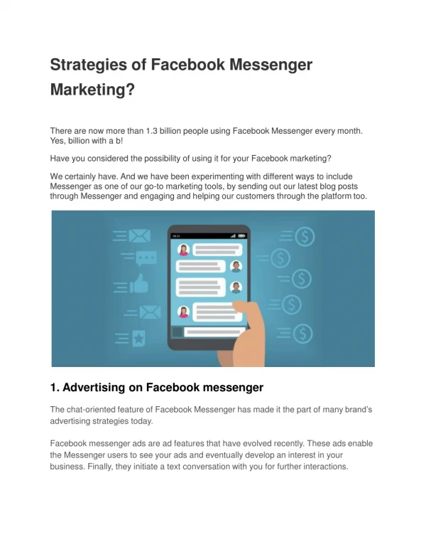 Strategies of Facebook Messenger Marketing?