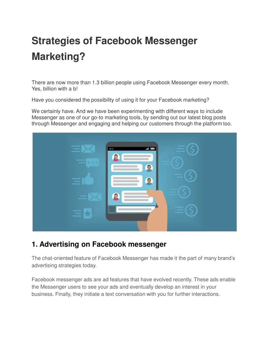strategies of facebook messenger marketing