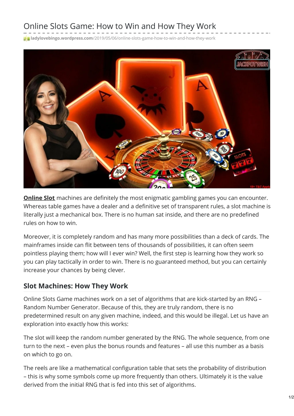 online slots game how to win and how they work