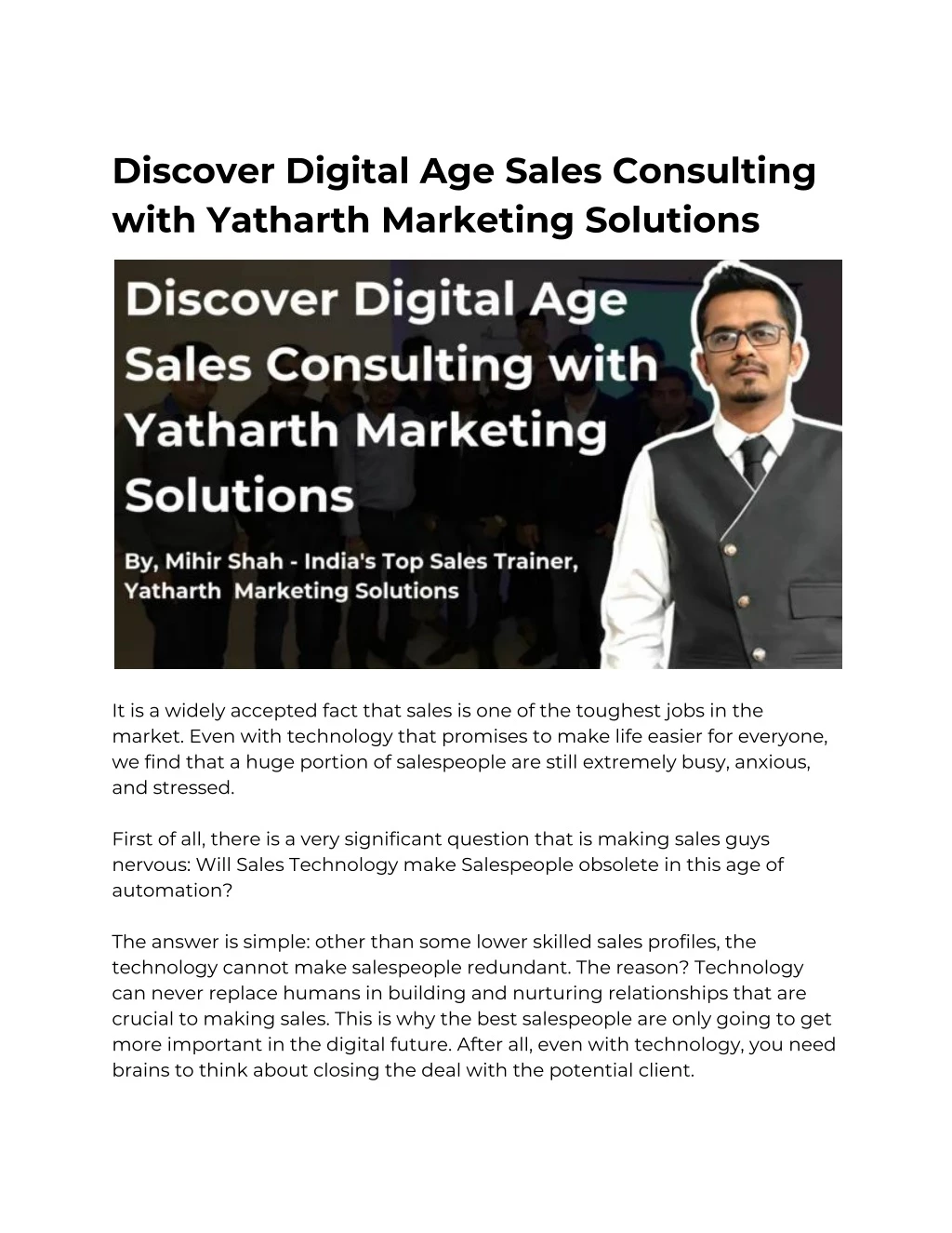 discover digital age sales consulting with