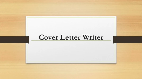 Cover Letter Writer
