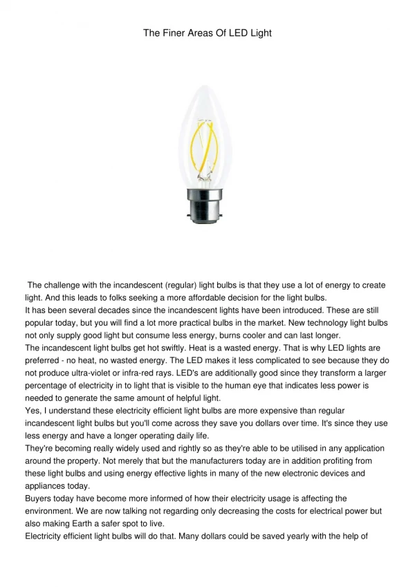 the finer areas of led light