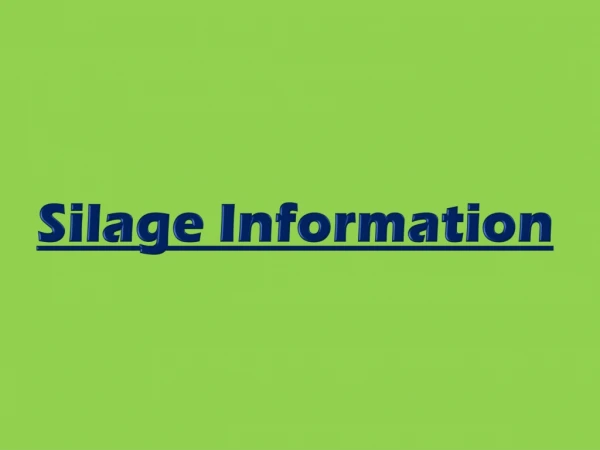 Silage information in English & Marathi