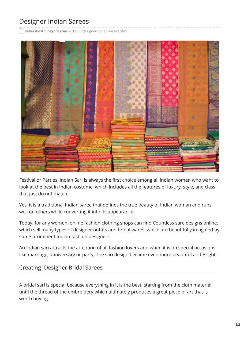 designer indian sarees