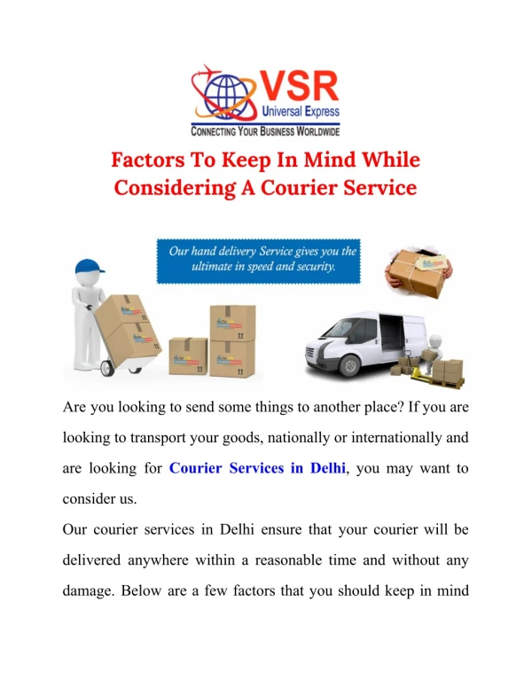 Best Courier Services in Delhi NCR