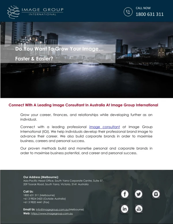 Connect With A Leading Image Consultant In Australia At Image Group International