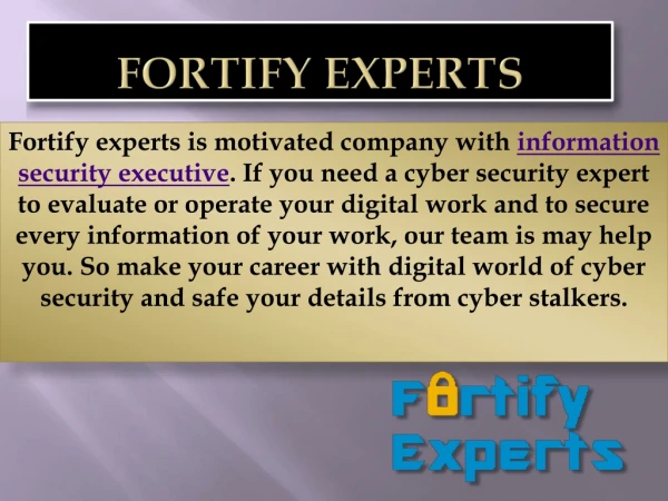 Obtain best cyber security services by Information security Executive.
