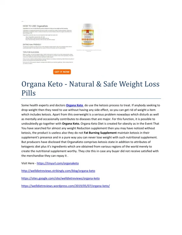 Organa Keto - Natural & Safe Weight Loss Pills