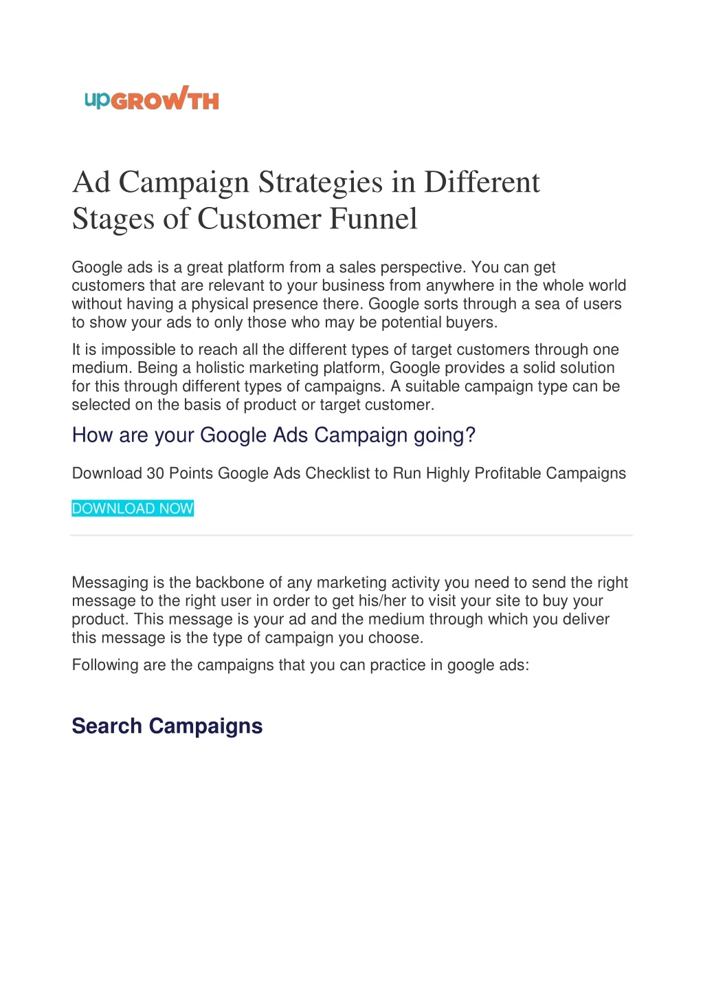 ad campaign strategies in different stages